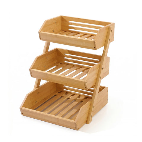 avilia home organizer multiuso in legno di bambu a 3 ripiani per cucina e bagno struttura traspirante 30x33x41 cm portata 8kg ean 8052879011283