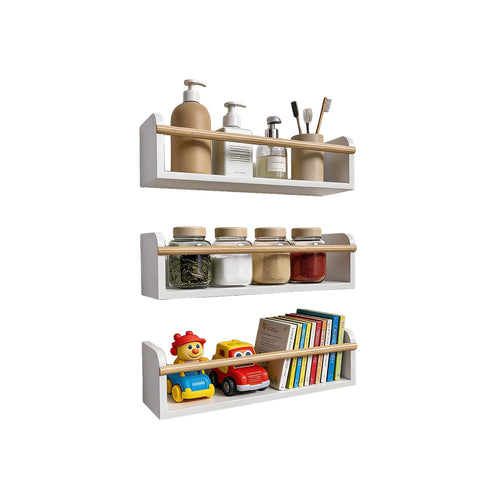 avilia home set 3 mensole da parete per bambini in legno resistente 40x12 cm portata 3kg ean 8052879011672
