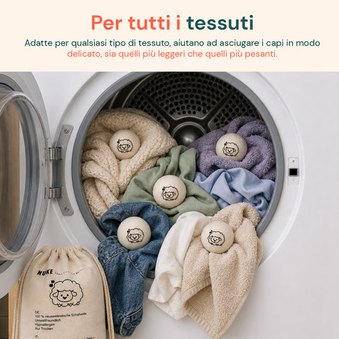 avilia home set 6 palline di lana per asciugatrice riutilizzabili diametro 7 cm ean 8052879011993