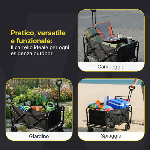 daimann carrello pieghevole da esterno taglia l 90kg taglia xl 120kg con ruote ean 8056590070642