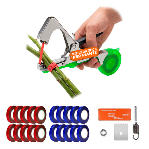 zendea kit legatrice per piante professionale con 40 nastri bicolore e 10 000 graffette macchina legatrice in acciaio 31 cm impugnatura ergonomica e apertura regolabile ean 8050030810553