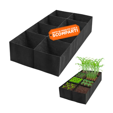 zendea orto rialzato in tessuto 480l con 8 scomparti in acciaio inox 304 182x91 cm per verdure e piante e pronto alluso ean 8050030810515