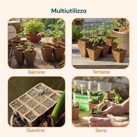 zendea vasetti in torba biodegradabili per semina e trapianto set 120 pezzi ean 8050030810546