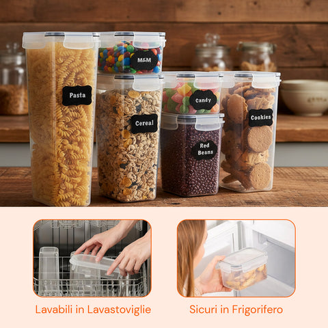 avilia home contenitori ermetici alimenti set 24 pezzi di diverse dimensioni con etichette ean 8052879011306