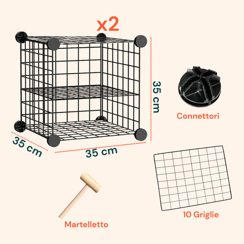 avilia home scaffale modulare a rete 4 ripiani organizer multiuso e resistente ean 8056819052879