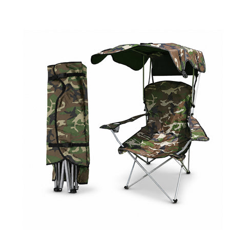 daimann sedia da campeggio pieghevole con tettuccio parasole struttura in acciaio al carbonio portata 120kg tessuto oxford resistente dimensioni 53x77x130cm salvaspazio con custodia ean 8050030810980