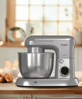 Avilia Impastatrice Planetaria 1500W Ciotola Inox 5L 10 Velocità con Ricettario, Accessori e Funzione Pulse Silver Ean-8056819047578