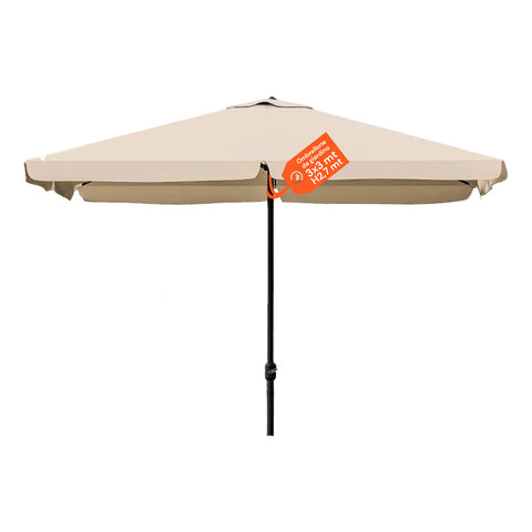 Ombrellone da Giardino 3x3 Regolabile con Snodo Inclinabile e Carrucola