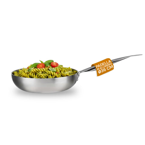 Padella Svasata Alta in Alluminio con Manico Inox – Vari Formati