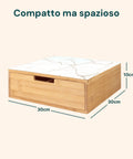 Cassetto Porta Cialde e Capsule in Bambù con Ripiano in Vetro Vari Sfondi