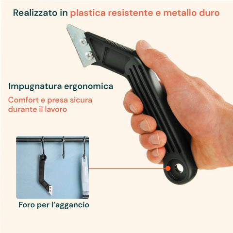 Raschietto Per Fughe Con Testa Angolata E Impugnatura Ergonomica
