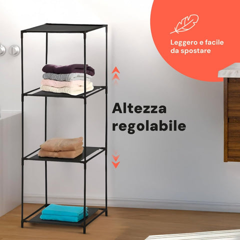 Avilia-Scaffali Modulari 3 Ripiani in Stoffa-Set 2 Pezzi Altezza Regolabile 98x34x34cm Ean 8056819050196