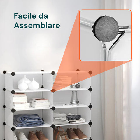 Scarpiera Multiuso 10 Ripiani Modulabili 40x17x10cm per Casa e Ufficio