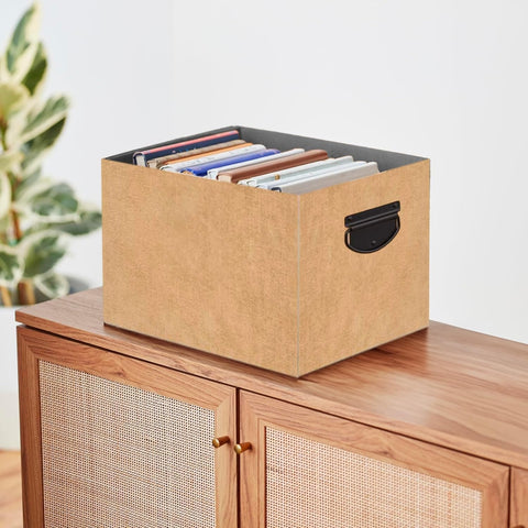 Scatole Organizer Beige Effetto Juta con Manici in Set da 4 Formati Ean-3560231537739