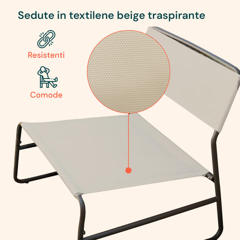 Set Cannes Salotto Con Tavolo In Vetro E 2 Poltrone