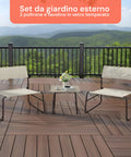 Set Cannes Salotto Con Tavolo In Vetro E 2 Poltrone