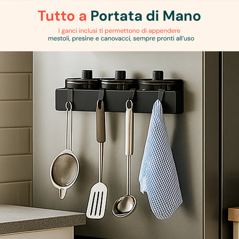 Set Ripiani Magnetici per Frigo – Robusti Porta Spezie in Metallo con Magnete