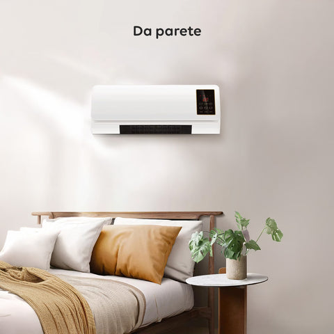 Wintem Termoventilatore a Parete Elettrico 2000W  con Ventilazione Calda/Fresca Telecomando e Timer 6 ore Ean-8052286431186