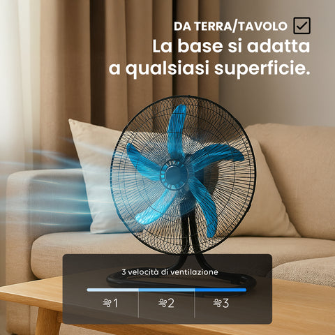 Ventilatore 3 in 1 50W in versione da tavolo