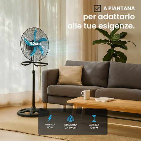 Ventilatore 3 in 1 50W in versione a piantana