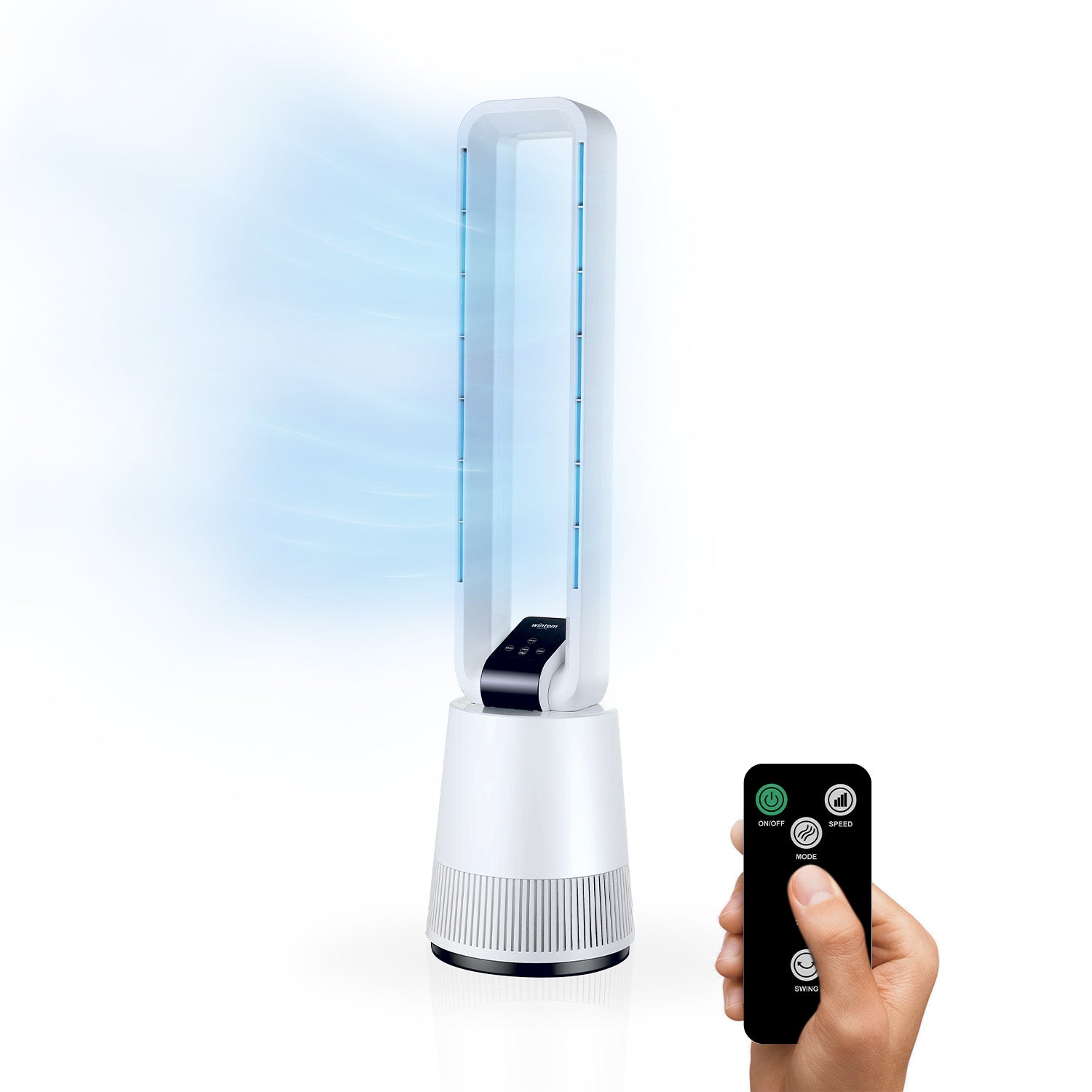 Wintem Zero Blade Rinfrescatore Senza Pale 50W con LED Display,  3 Velocità, Oscillazione, Timer 15h e Telecomando Ean-8052286431728