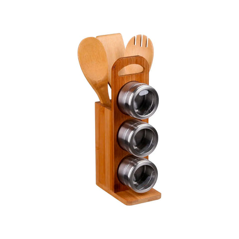 Set 7 Pezzi Con 3 Porta Spezie Utensili E Organizer