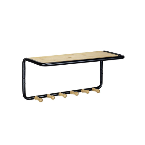 immagine-1-wenko-appendiabiti-da-parete-con-1-ripiano-e-6-ganci-in-bambu-in-metallo-nero-ean-4008838390207