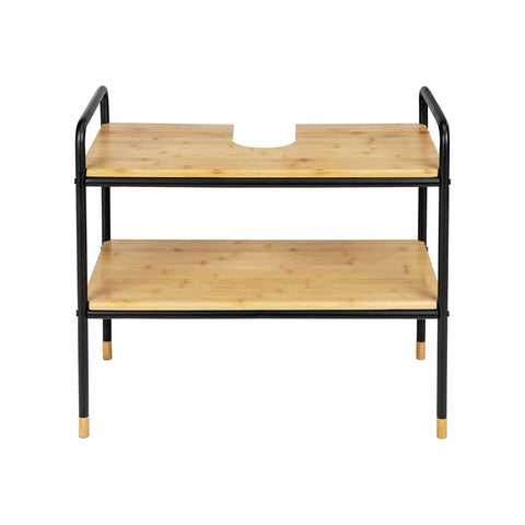 immagine-4-wenko-scaffale-in-metallo-e-bamboo-con-2-ripiani-h-60cm-ean-4008838386965