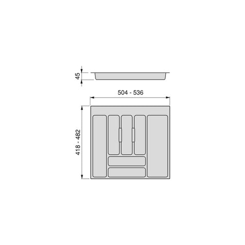 immagine-5-emuca-portaposate-regolabile-per-cassetto-in-plastica-60cm-grigio-ean-8432393140018